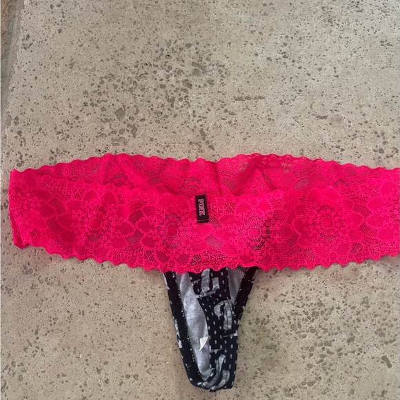 PINK lace waist thong - Picture 3 of 5